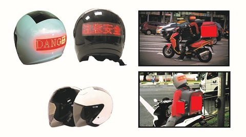 Motorcycle Helmet With Solar Powered LED Display