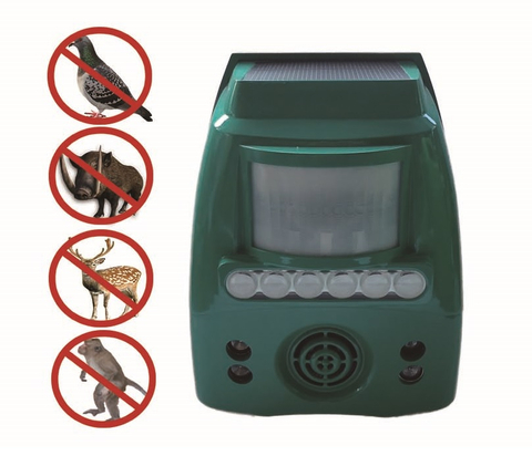 Solar-powered Sonic Waves+Ultrasonic Waves+Strobe Light Birds & Animals Repeller
