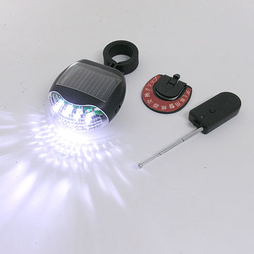 Solar Led Bicycle Light with Remote Controller/Alarm