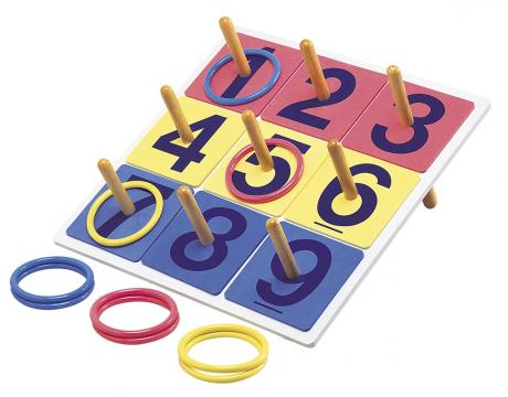 Ring Toss Game Set with Board, Number Plate, Ring and Stand